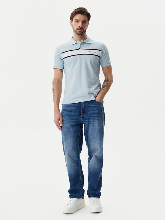 Guess Jeans Guess Jeans Polo M5GP29 KCJV1 Błękitny Regular Fit