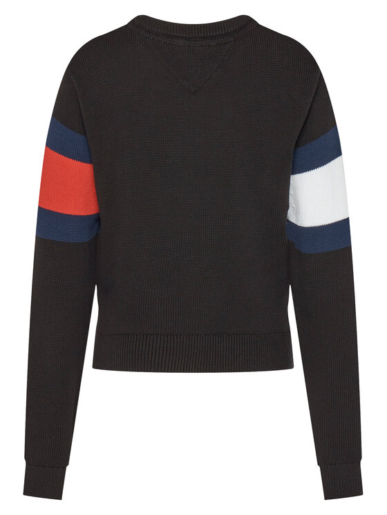 Tommy Jeans Tommy Jeans Džemper Center Flag DW0DW19335 Crna Regular Fit