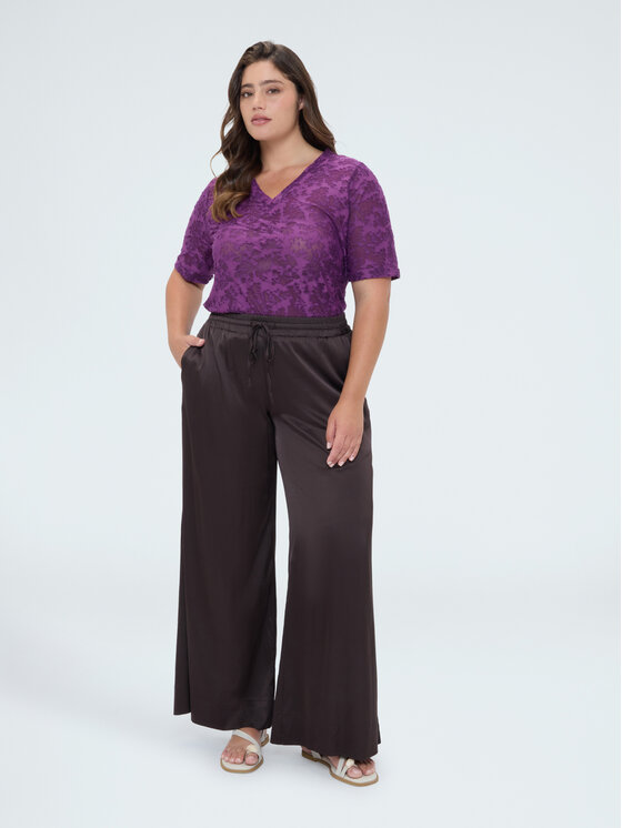 Fiorella Rubino Fiorella Rubino Pantaloni di tessuto P092L002354N022 Marrone Over Fit