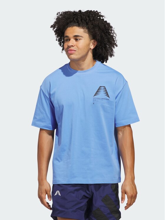 adidas adidas Koszulka techniczna 156503 Niebieski jasny Loose Fit