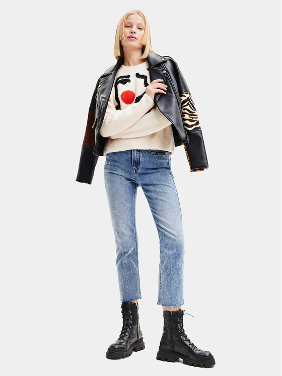 Desigual Desigual Kurtka z imitacji skóry 23WWEW70 Czarny Regular Fit