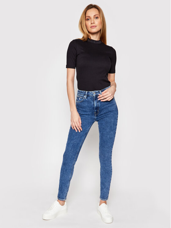 Calvin Klein Jeans Calvin Klein Jeans Дънки High Rise J20J215787 Тъмносин Skinny Fit
