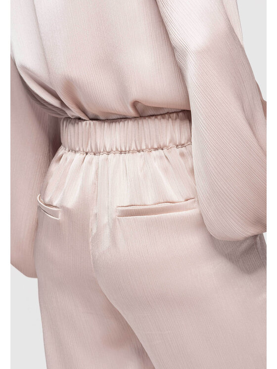 Ombre Ombre Spodnie materiałowe OW-PA-E0008 Beżowy Regular Fit