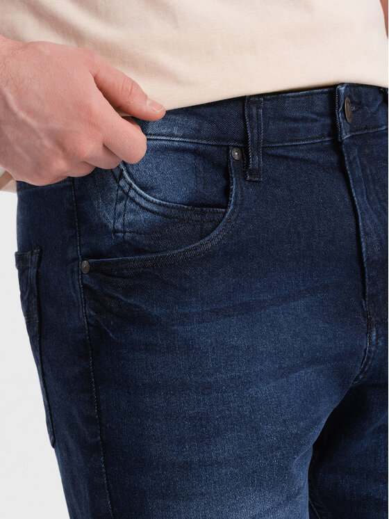 Ombre Ombre Szorty jeansowe OM-SRDS-0145 Niebieski Regular Fit
