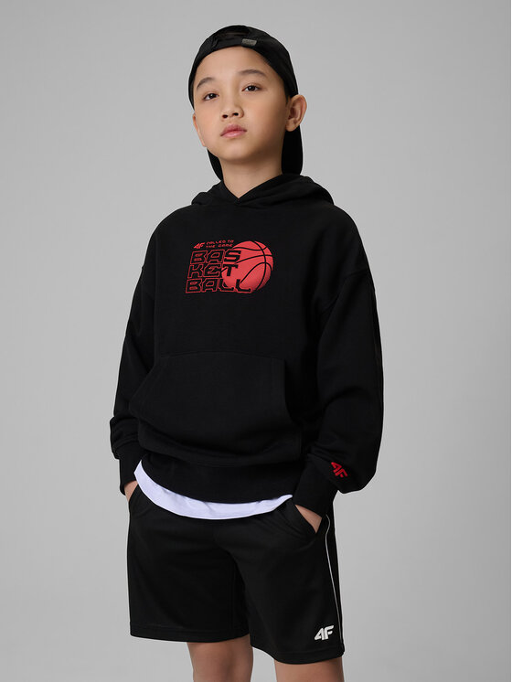 4F 4F Bluza THE GYM POWER Czarny Loose Fit