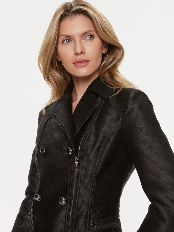 Guess Guess Jakna od imitacije kože Olivia Moto Jacket W3YL25 WFIR2 Crna Regular Fit