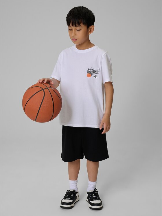 4F 4F T-Shirt 4FJRAW26TTSHM4343-10S Bílá Regular Fit