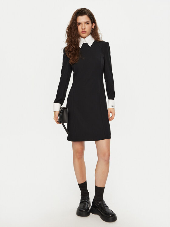 KARL LAGERFELD KARL LAGERFELD Igapäevane kleit A1W13032 Must Slim Fit