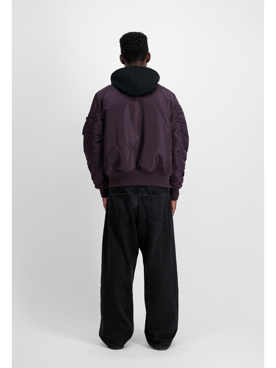 Alpha Industries Alpha Industries Kurtka bomber MA-1 D-Tec Sleeve Embroidery Bomber Jacket Fioletowy Slim Fit