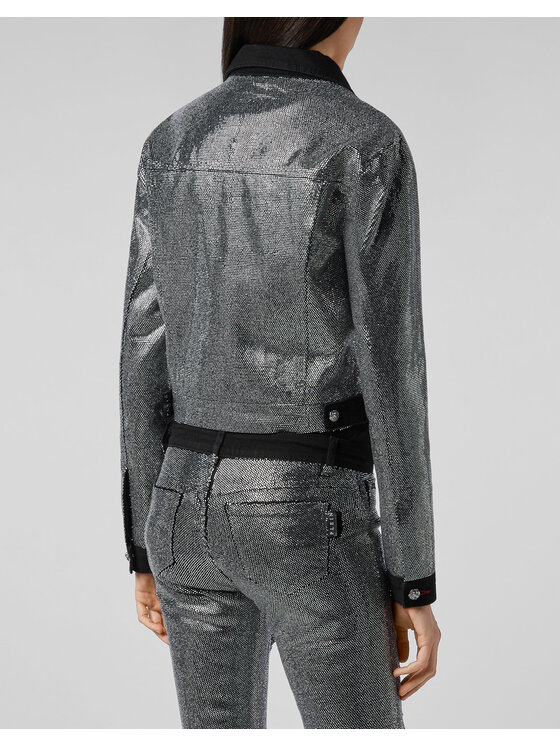 PHILIPP PLEIN PHILIPP PLEIN Kurtka jeansowa 21829 Czarny Regular Fit