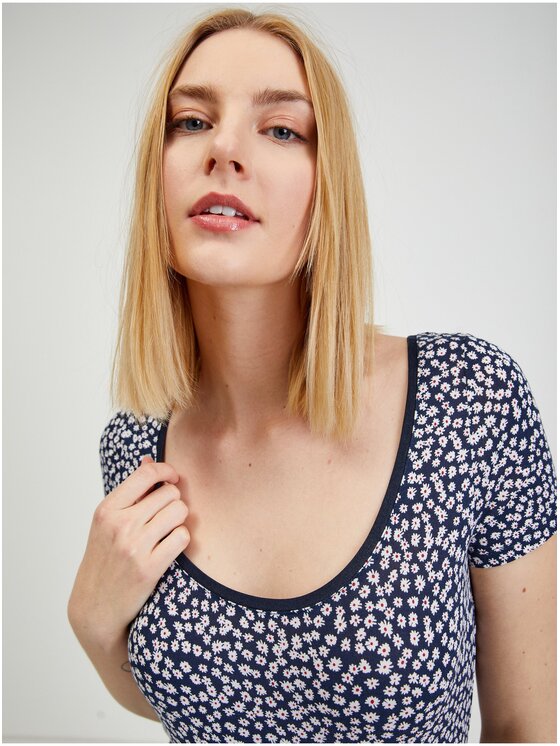 Orsay Orsay T-Shirt 159261-97__XL Granatowy Regular Fit