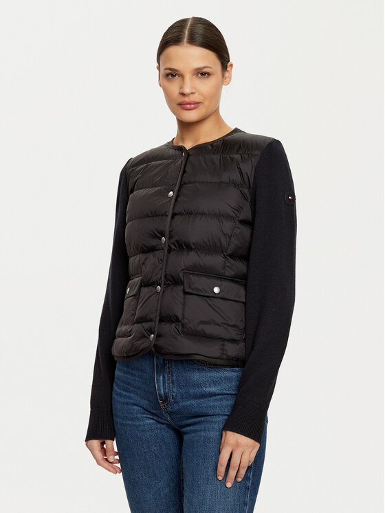 Tommy Hilfiger Tommy Hilfiger Pūkinė striukė WW0WW44343 Juoda Slim Fit