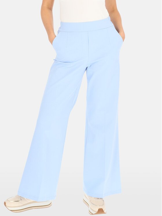 Perso Perso Spodnie materiałowe PTE242408F Błękitny Regular Fit