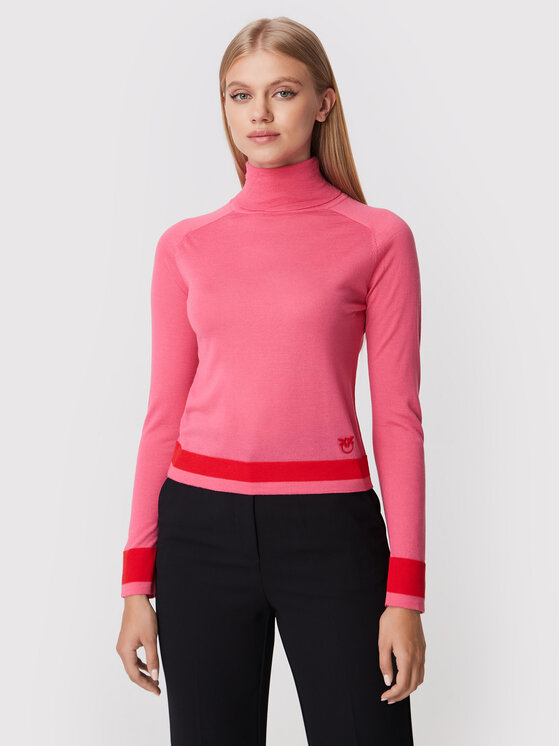 Pinko Bluză cu gât Dolcevita 1G181Z A02M Roz Regular Fit 1G181Z imagine noua