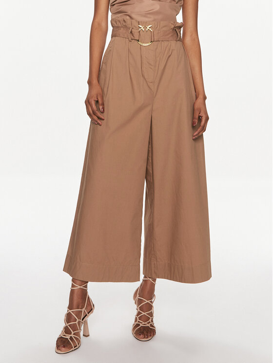 PINKO Pinko Pantaloni culotte Poseidone 103006 A1N3 Maro Relaxed Fit