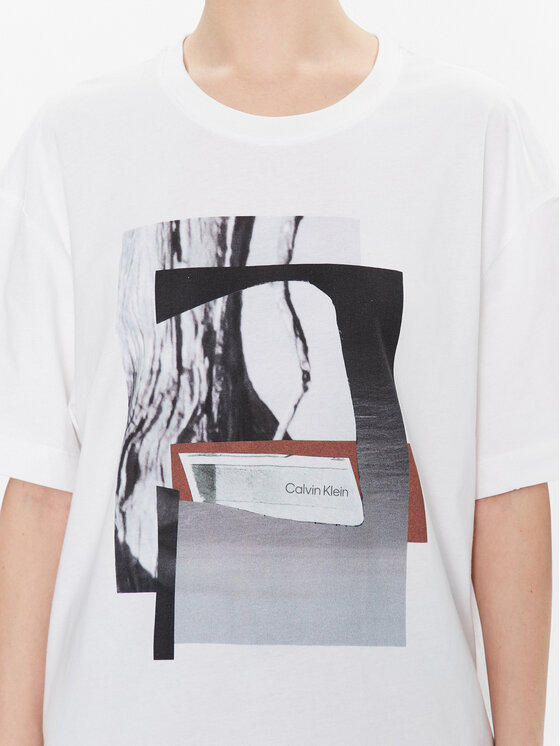 Calvin Klein Calvin Klein T-krekls Photo Print Graphic K20K204995 Balts Relaxed Fit