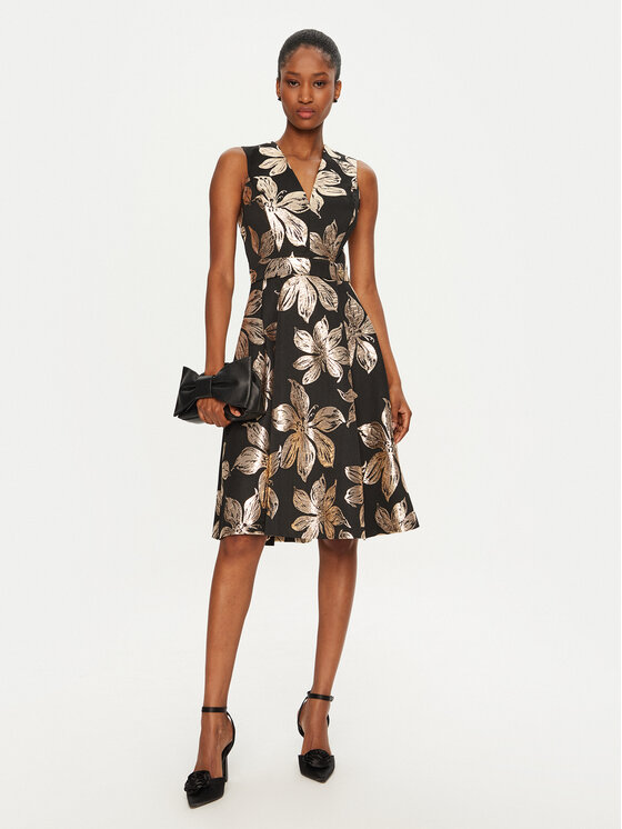 Rinascimento Rinascimento Rochie cocktail CFC0121716003 Negru Regular Fit