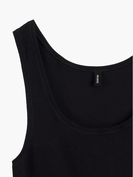 Atlantic Atlantic Top Ribbed Czarny Regular Fit