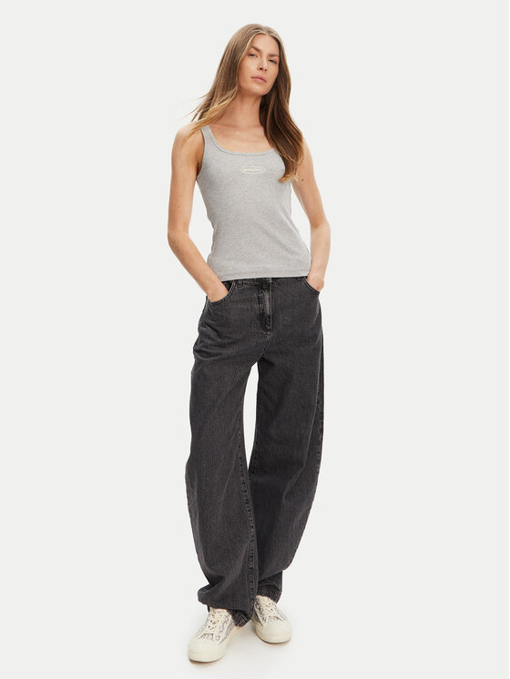 Guess Jeans Guess Jeans топ W5YP35 KA0H1 Сив Regular Fit