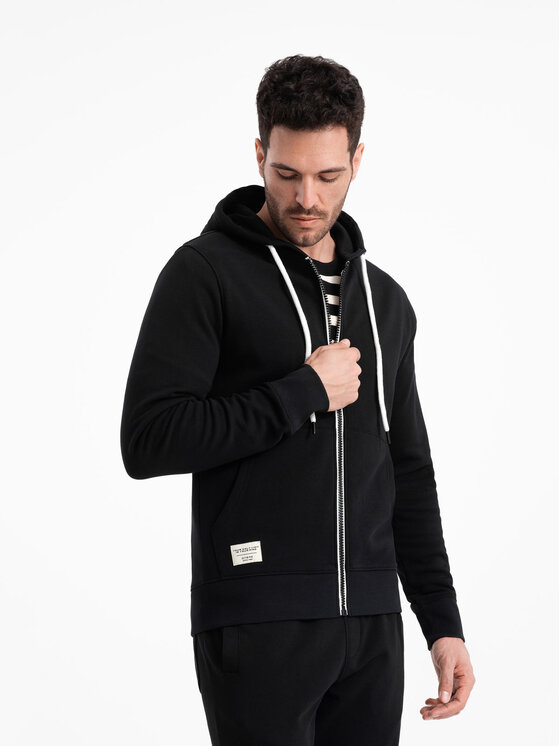 Ombre Ombre Mikina OM-SSBZ-0178 Černá Classic Fit