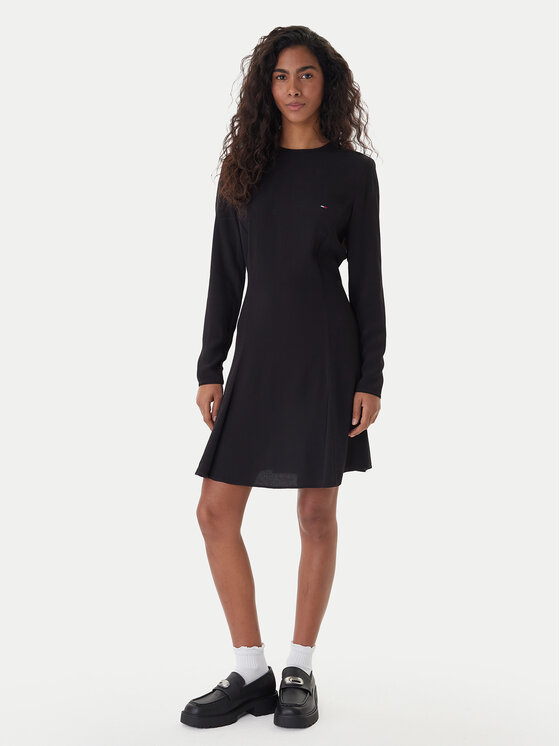 Tommy Jeans Tommy Jeans Rochie de zi DW0DW21916 Negru Regular Fit