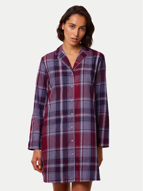 Triumph Triumph Nočna srajca Boyfriend NDW X Checks 10216520 Bordo rdeča