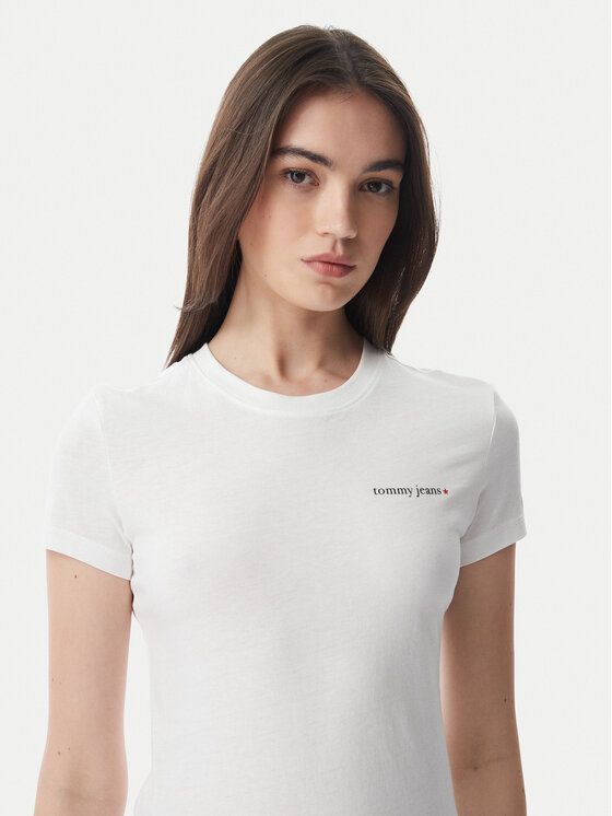 Tommy Jeans Tommy Jeans T-Shirt Ess Logo DW0DW23479 Λευκό Slim Fit