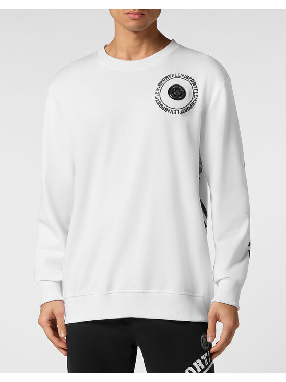 Plein Sport Plein Sport Longsleeve 14219 Biały Regular Fit