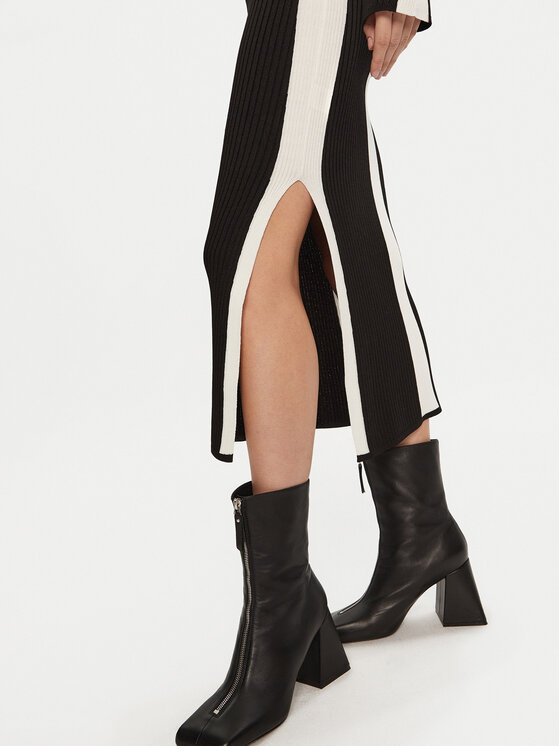 Patrizia Pepe Patrizia Pepe Плетена рокля 8A1338 K9J5 Екрю Regular Fit
