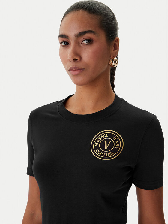 Versace Jeans Couture Versace Jeans Couture Marškinėliai 80HAHT02 CJ03T Juoda Slim Fit