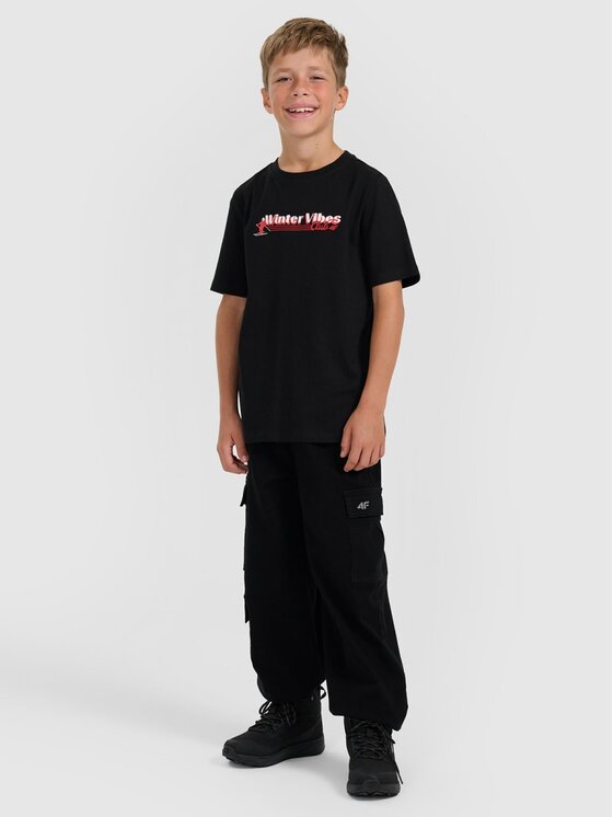 4F 4F T-shirt 4FJRAW25TTSHM3168-20S Nero Regular Fit