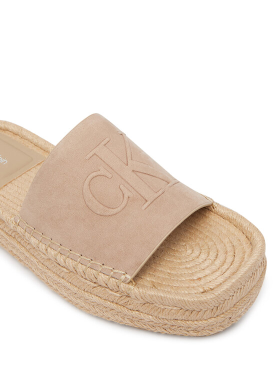 Calvin Klein Calvin Klein Espadryle Flatf Espa Mule Nub Mg HW0HW02890 Beżowy