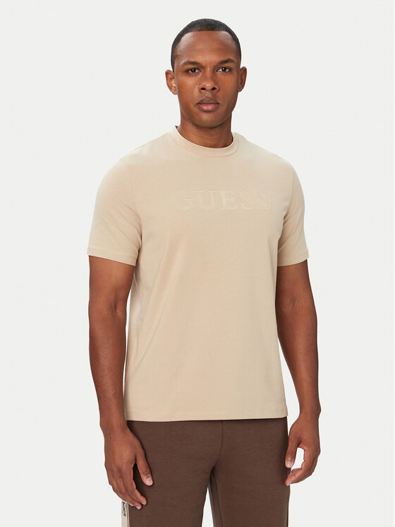 Guess Tricou Z6YI17 K4968 Bej Regular Fit