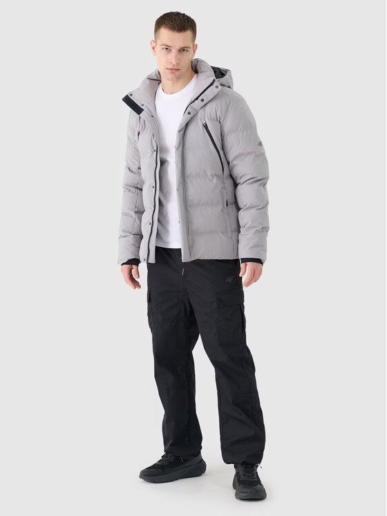 4F 4F Kurtka puchowa 4FWAW24TDJAM512-25S Szary Regular Fit