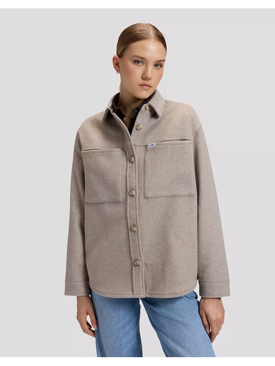 Lee Lee Koszula RELAXED UTILITY OVERSHIRT Beżowy Relaxed Fit