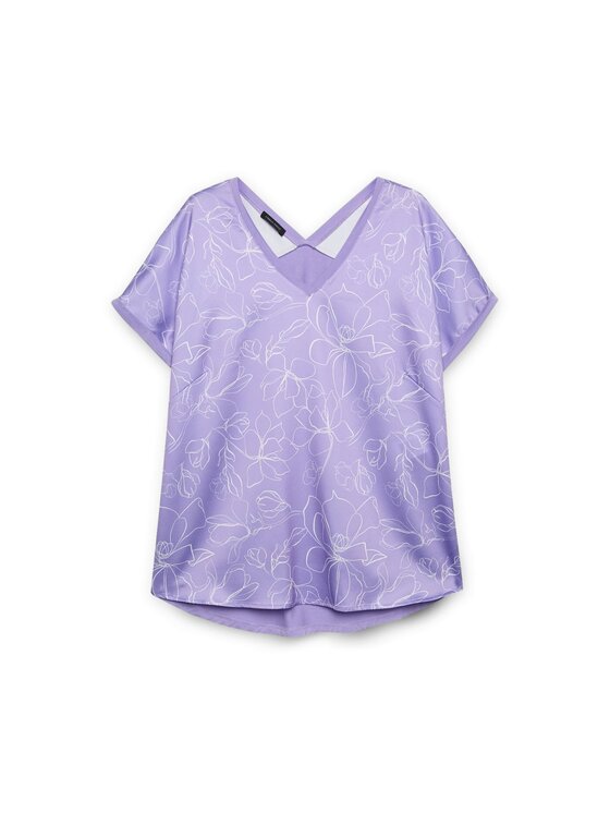 Fiorella Rubino Fiorella Rubino T-Shirt G463L008264N0R9 Fioletowy Regular Fit