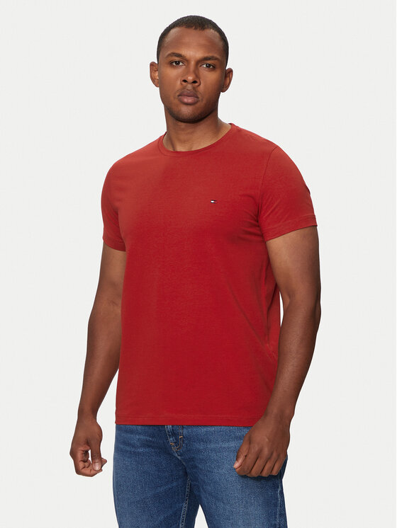 Tommy Hilfiger Tričko MW0MW10800 Červená Slim Fit