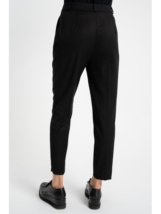 CLICK CLICK Kalhoty z materiálu 30-443 Černá Slim Fit