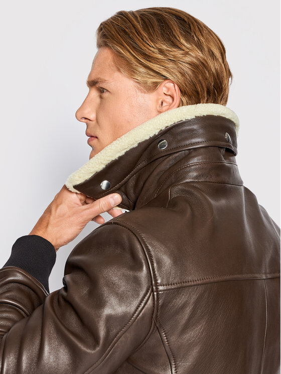 Serge Pariente Serge Pariente Lederjacke Style 18 Braun Regular Fit