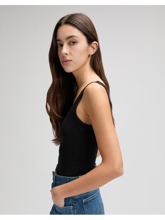 Lee Lee Koszula KNITTED TANK Czarny Slim Fit