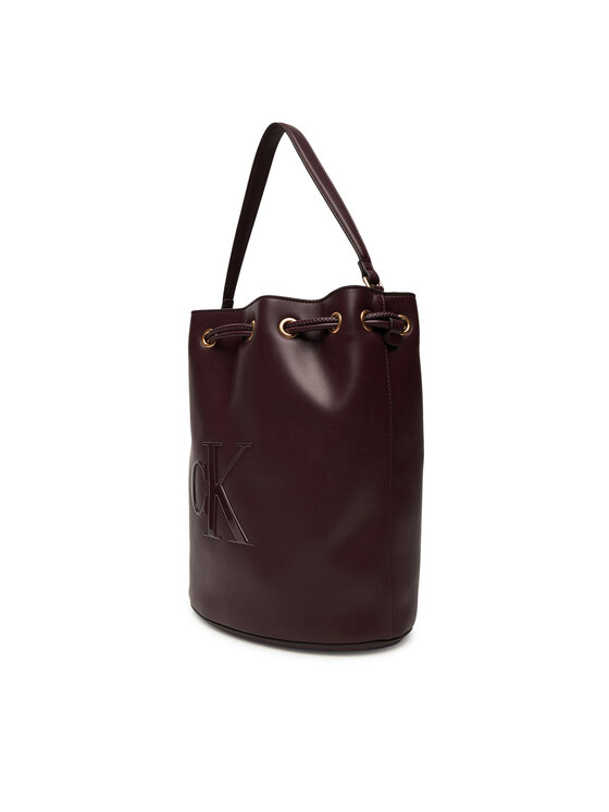 Calvin Klein Calvin Klein Kabelka Bold Ck Large Bucket Bag LV04F3232G Bordová