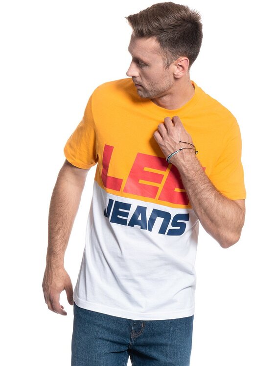 Lee Lee T-shirt COLOUR BLOCK TEE Giallo Regular Fit