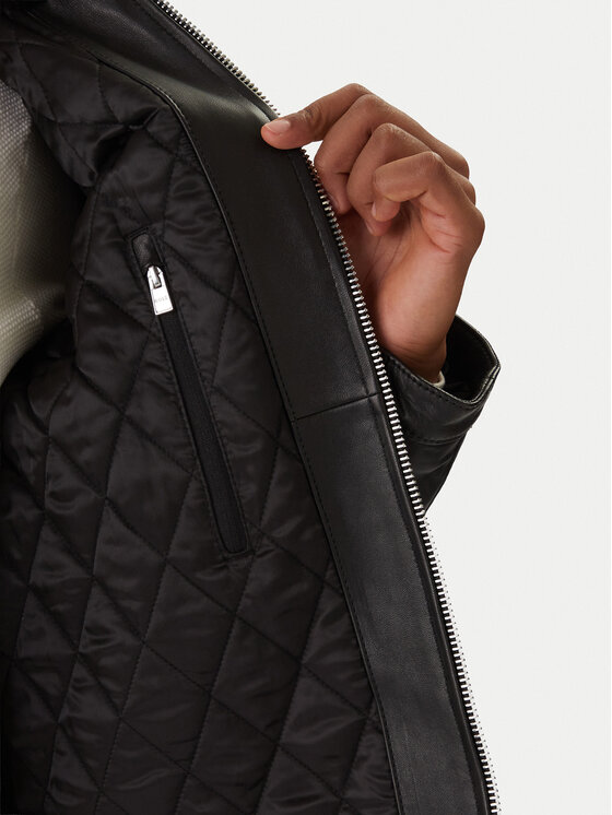 BOSS BOSS Кожено яке H-Mupablo 50540917 Черен Regular Fit