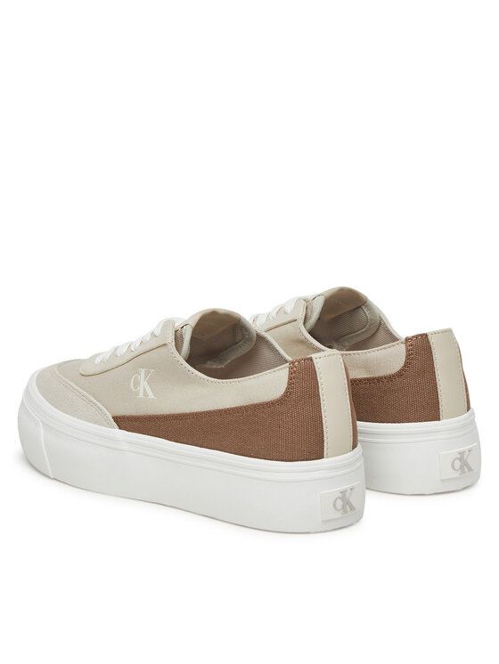 Calvin Klein Jeans Calvin Klein Jeans Laisvalaikio batai Vulc Flatform Low Cv Mix Mg YW0YW01770 Smėlio