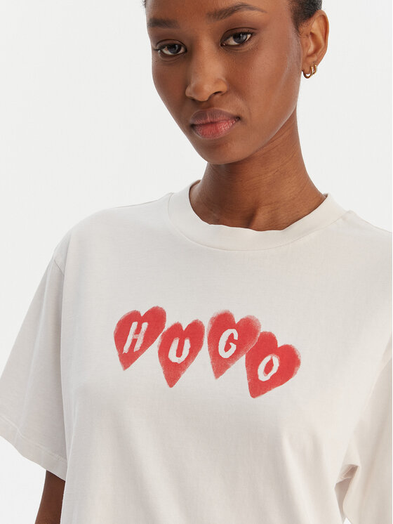 HUGO HUGO T-Shirt Vintage 50561164 Béžová Relaxed Fit