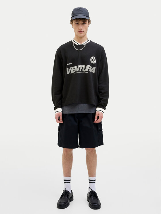 Jack&Jones Jack&Jones Суитшърт Horizon 12278566 Черен Oversize