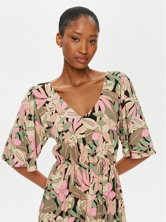 Roxy Roxy Letní šaty Peaceful Swell Again ERJWD03789 Barevná Regular Fit