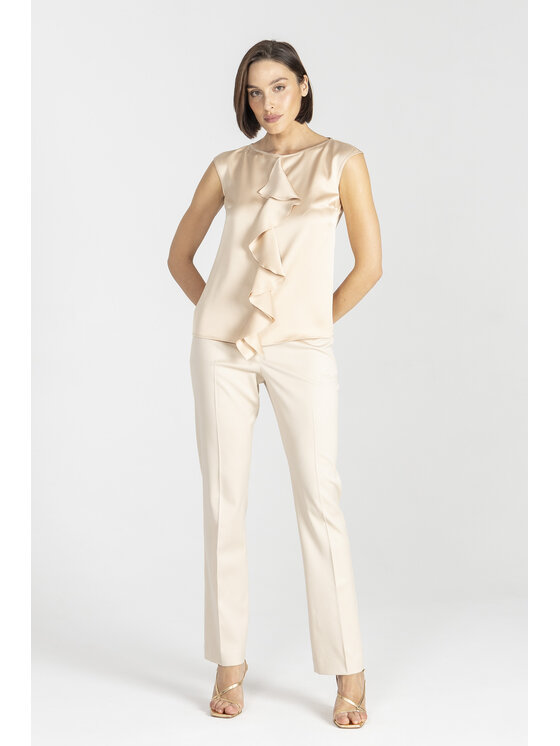 Deni Cler Milano Deni Cler Milano Top W-DC-0010-E2-S1-12-1 Beżowy Regular Fit