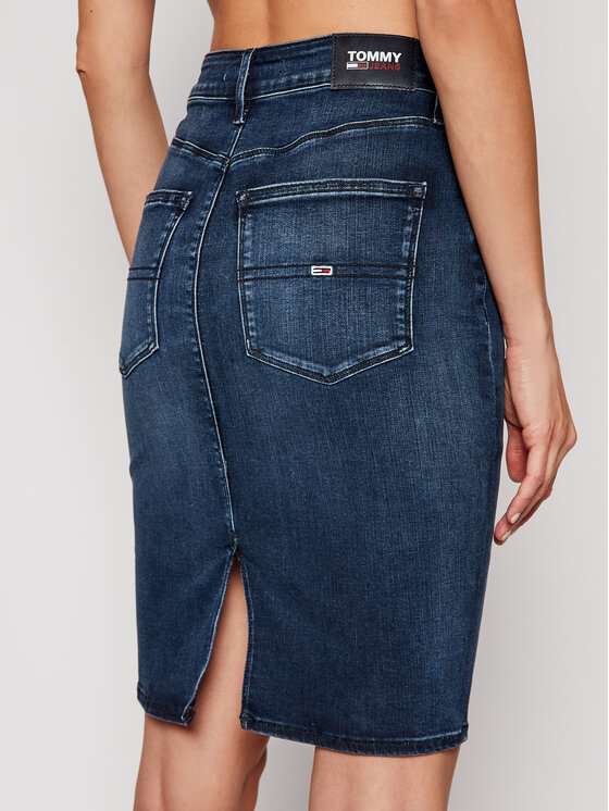 Tommy Jeans Tommy Jeans Džínsová sukňa DW0DW09173 Tmavomodrá Regular Fit