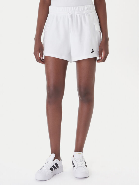 adidas adidas Sportiniai šortai Essentials Small Logo French Terry Cargo JD9945 Balta Loose Fit